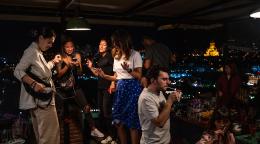 In Tiblisi, Georgia, friends dance following a dinner party