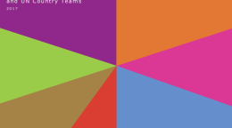 Cover of publication shows colourful diagonal shapes with the title on the top left.