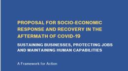 The cover of the report has the UN and COVID-19 Response logos in a blue background