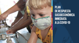 The cover shows on the left a photo of children and adults washing their hands with the title to the right in white against a blue vertical overlay.