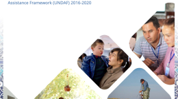 Several blocks on images including families, public speakers, farmers, and children.