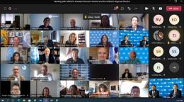 Screengrab of people attending an online informative session.