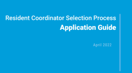 A blue report cover with text. 