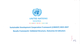 Documento en fondo blanco con texto y logo de la ONU en Nigeria en azul.