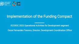 Blue coloured rectangle with the title of the presentation in the centre and the UN logo and  SDG logo on the left hand top corner