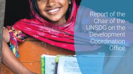 Girl in a pink dress holding a book depicting the cover of the report