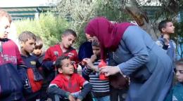 Evento de entretenimiento para niños en Gaza.