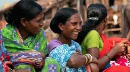 印度一个村庄的妇女。