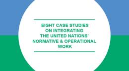 Portada del documento con un fondo azul y verde, y el título en inglés dentro de un círculo blanco.