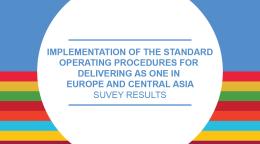 Portada del documento con un fondo azul y un bloque de tiras con los colores de los ODS, con el título del documento dentro de un círculo blanco.