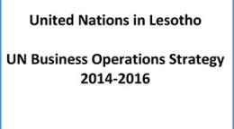 Portada del documento con fondo blanco y el logo de la ONU en Lesotho.