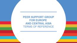 Portada del documento con un fondo azul y un bloque de tiras con los colores de los ODS, con el título del documento dentro de un círculo blanco.