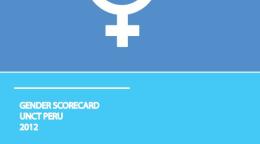 Portada del documento con un fondo en dos tonos de azul y el símbolo de igualdad de género en blanco.