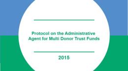 Portada del documento con un fondo azul y verde, y el título en inglés dentro de un círculo blanco.