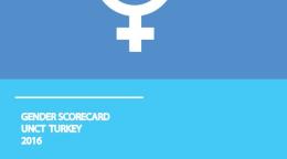 Portada del documento con un fondo azul oscuro y azul claro, con el símbolo de igualdad de género en blanco.