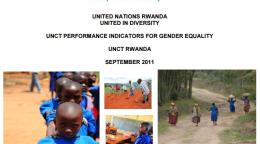 Portada del documento con fondo blanco, un collage de fotografías y el logo de la ONU en Rwanda.