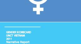 Portada del documento con un fondo en dos tonos de azul y el símbolo de igualdad de género en blanco.