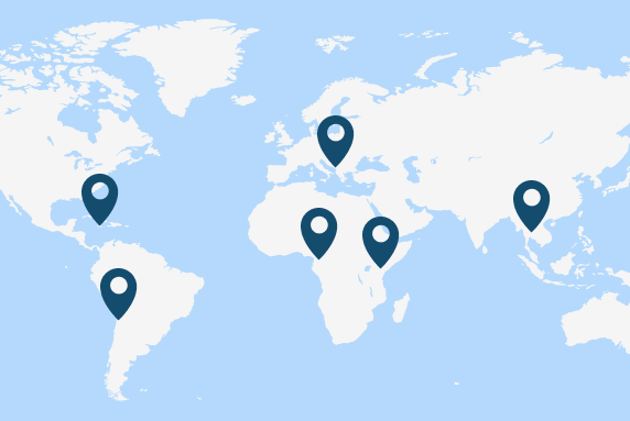 Cameroon, Chile, Jamaica, Kenya, Montenegro and Thailand