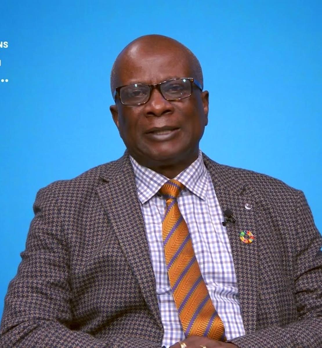 Screenshot from video message shows Resident Coordinator in Zimbabwe, Edward Kallon
