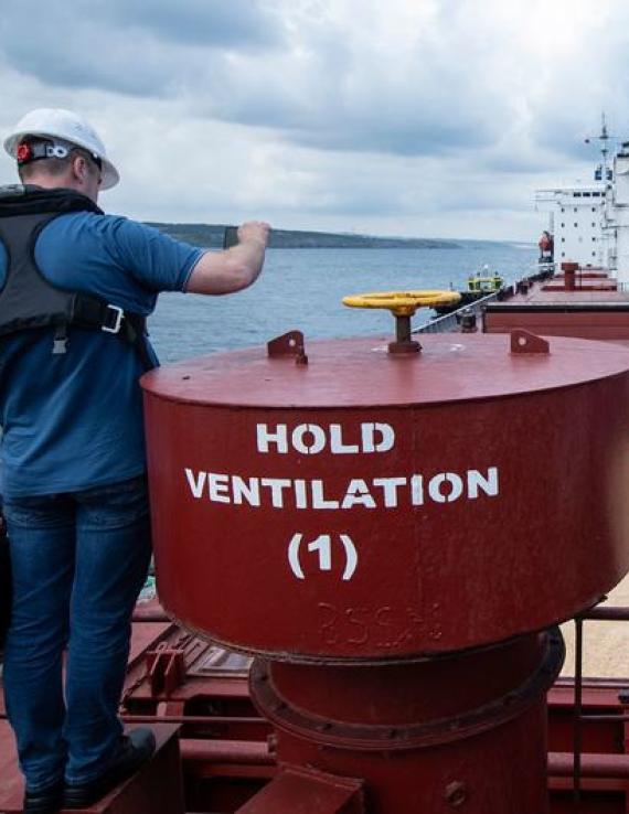 The first commercial vessel carrying grain under the Black Sea Grain Initiative.