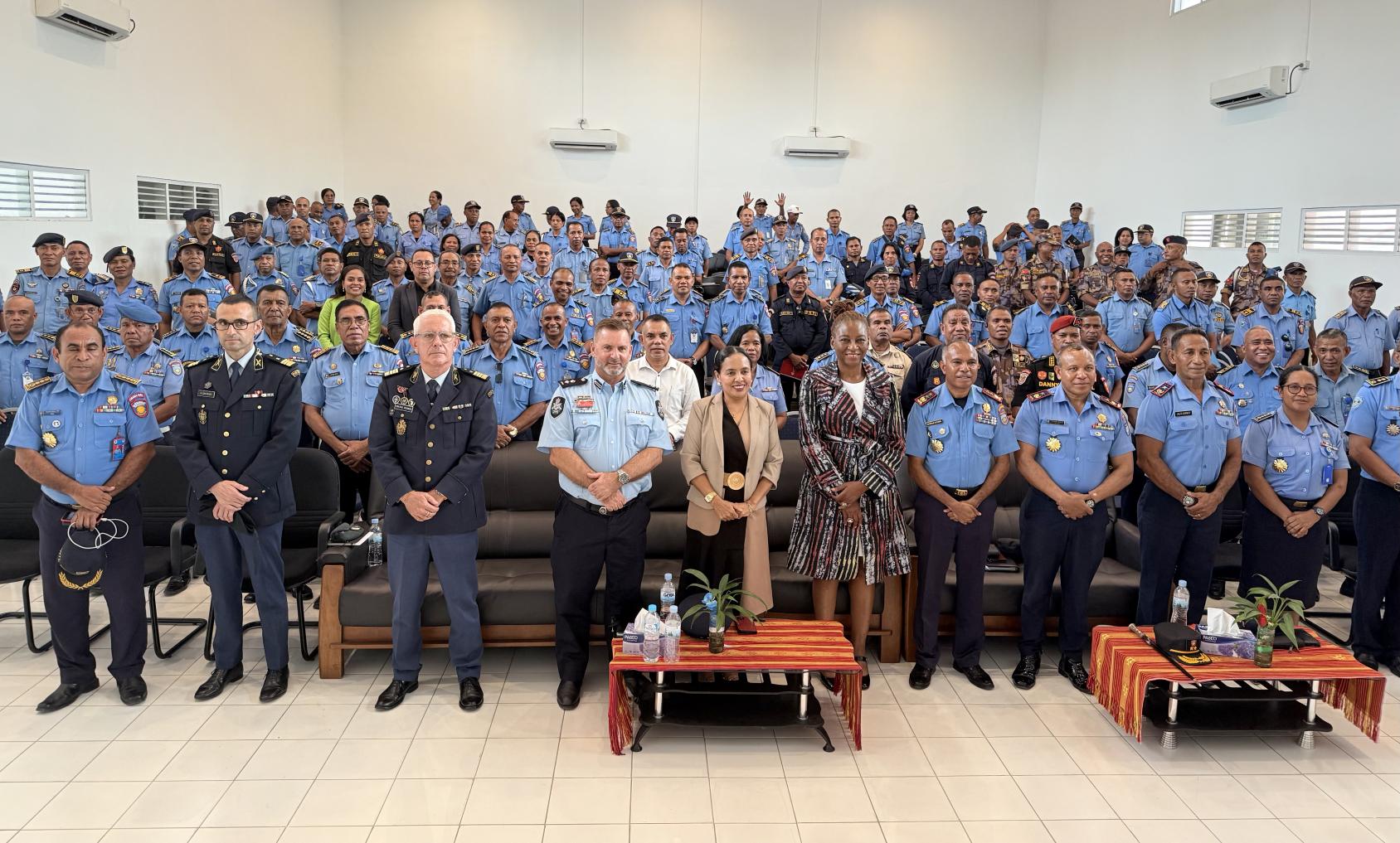 A group photo of officers along with the UN Resident Coordinator