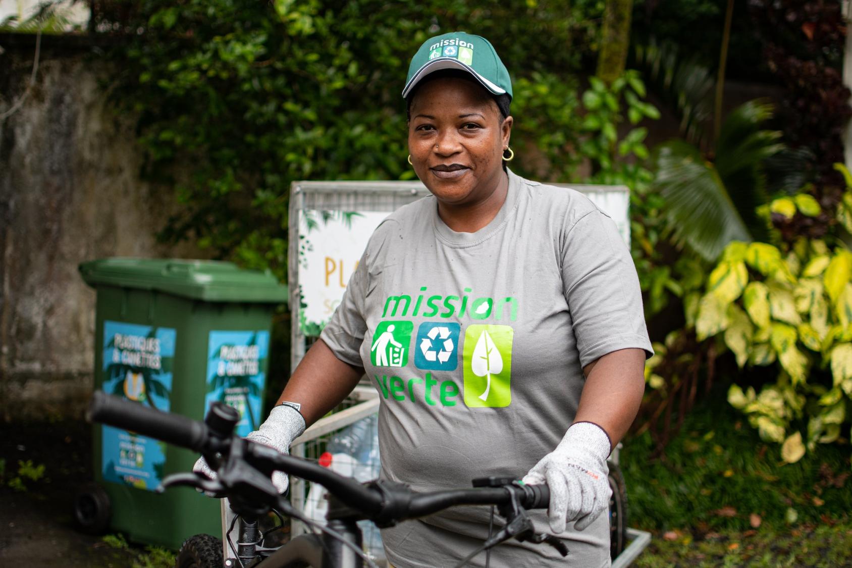 Christina Perrine with her bike