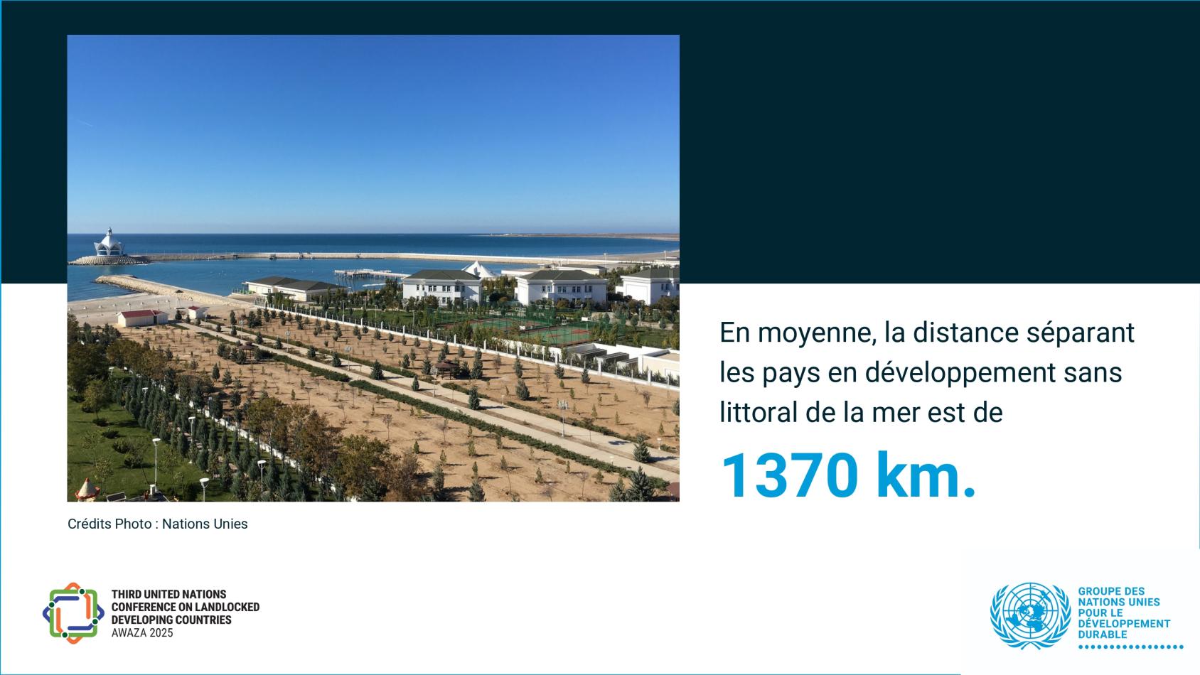Average distance between LLDCs and the sea