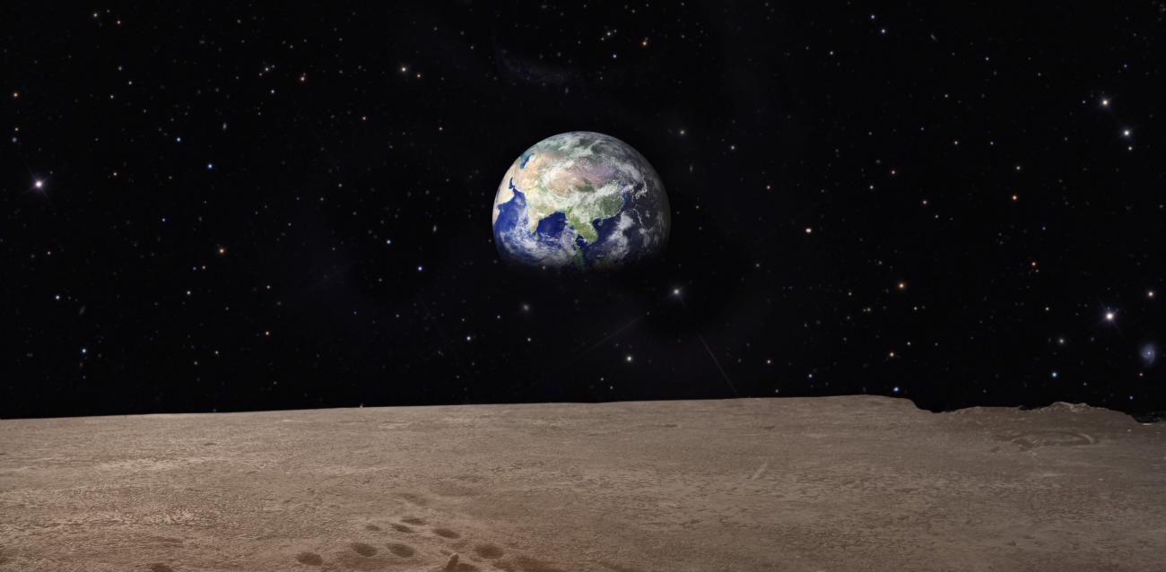 Vue de la Terre depuis la Lune.