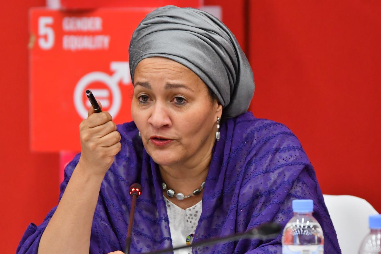 La Vicesecretaria General, Amina J. Mohammed, dirigiéndose a los Coordinadoras Residentes en toda África.