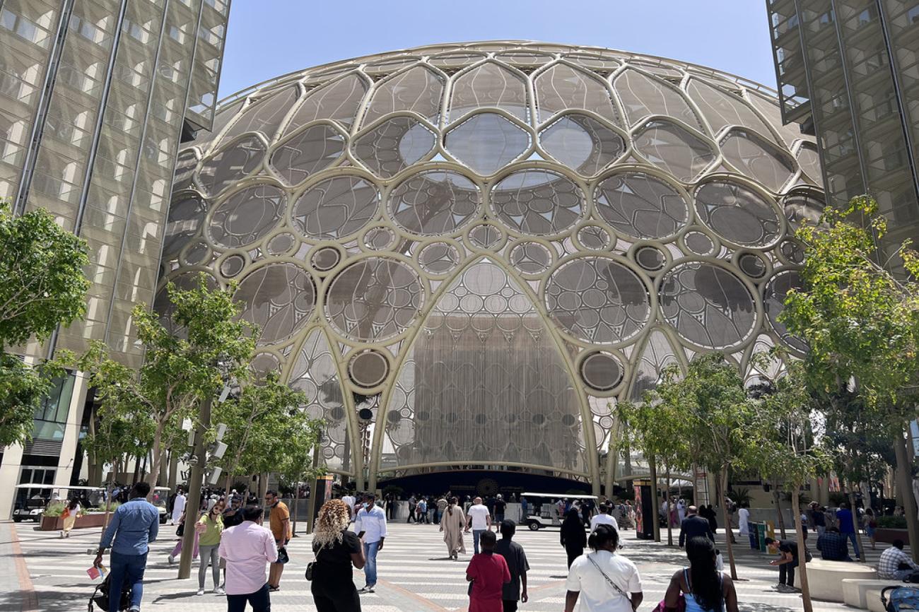 قبة الوصل إحدى معالم معرض إكسبو في دبي.