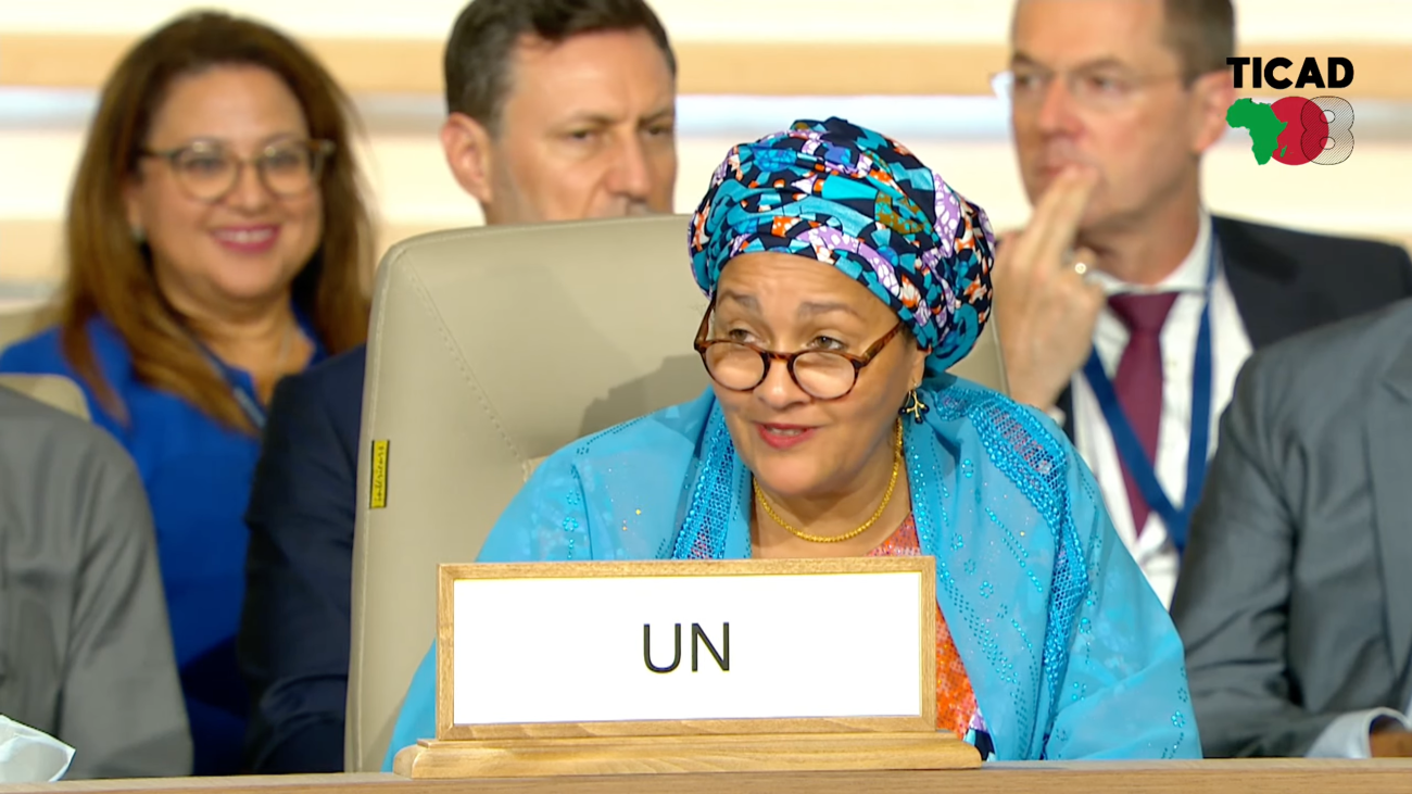 La Vice-Secrétaire générale de l’ONU, Amina J. Mohammed, s'exprime lors de la cérémonie d'ouverture de la huitième Conférence internationale de Tokyo sur le développement de l'Afrique (TICAD 8), qui s'est tenue à Tunis, en Tunisie, les 27 et 28 août 2022. 