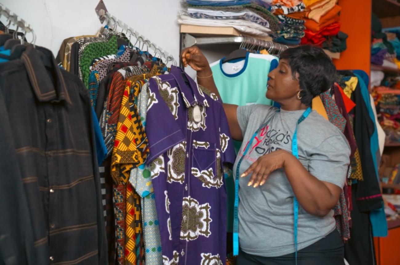 Maria Adams, owner of Maria Fashion House in Accra, Ghana