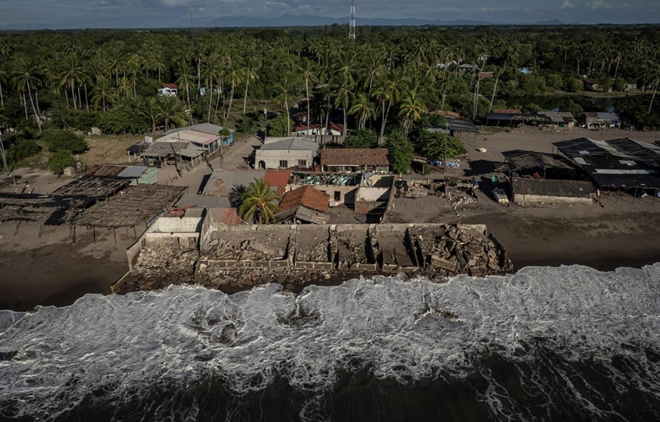 Vista del pueblo pesquero de Honduras