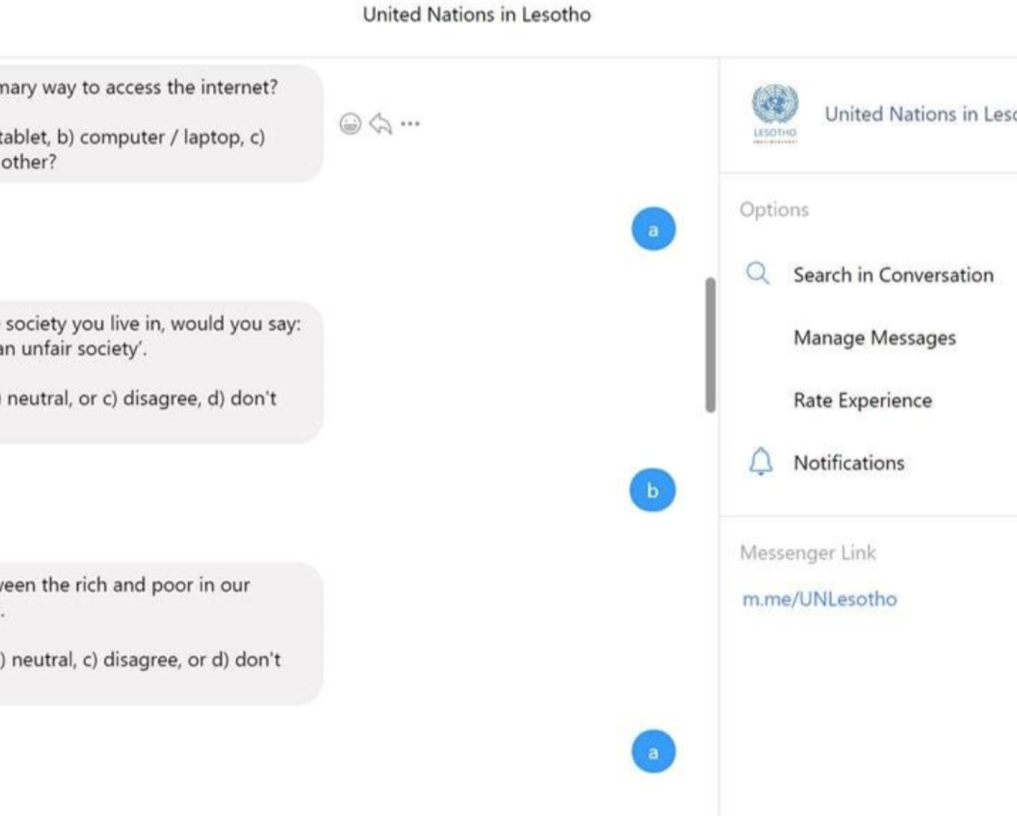 Screenshot of text messages