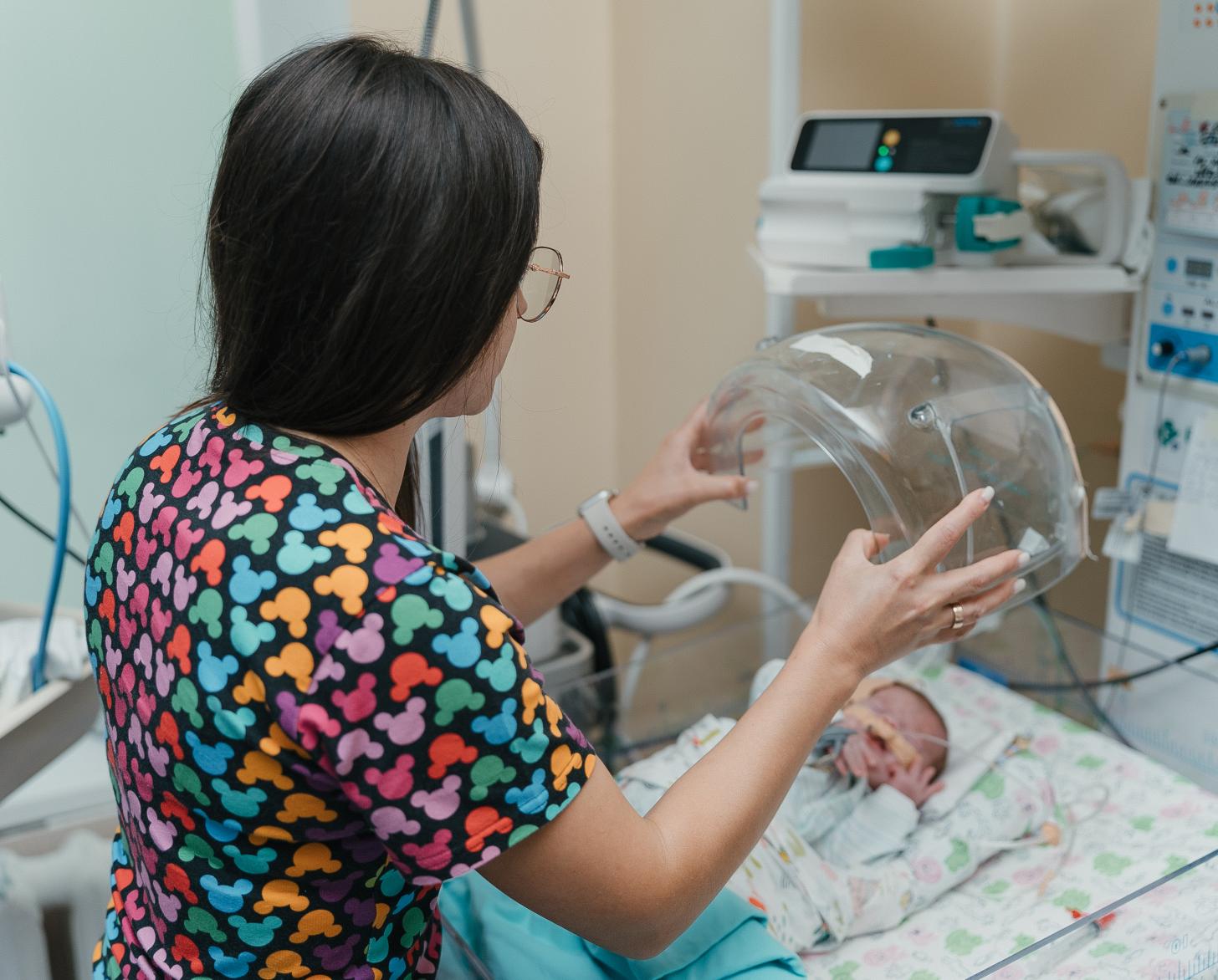  Neonatologist paediatrician Dr. Natalia Prodan taking care of Matei