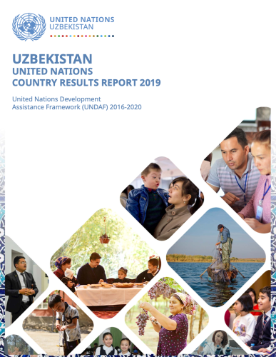 Several blocks on images including families, public speakers, farmers, and children.