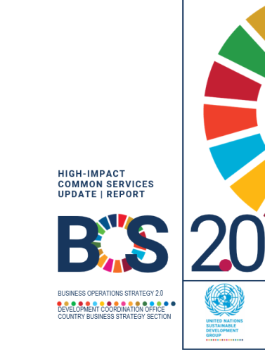 Cover of High Impact common services with an SDG wheel and UNSDG logo