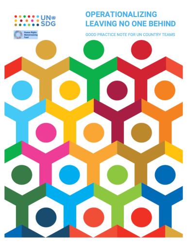 Publication cover with UNSDG logo in the top left corner, and design elements in 17 SDGs colors. 