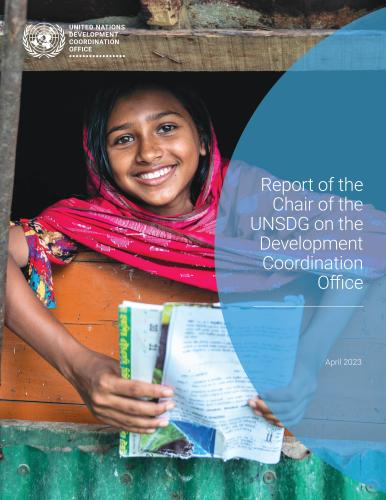 Girl in a pink dress holding a book depicting the cover of the report