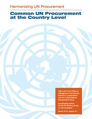 Portada del documento con un fondo blanco y un gran logo de la ONU en tono azul claro.