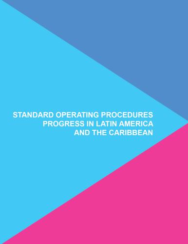 Portada del documento con figuras geométricas en dos tonos de azul y magenta.