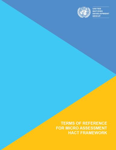 Portada del documento con un fondo en azul oscuro, azul claro y amarillo, y el título en inglés en blanco.