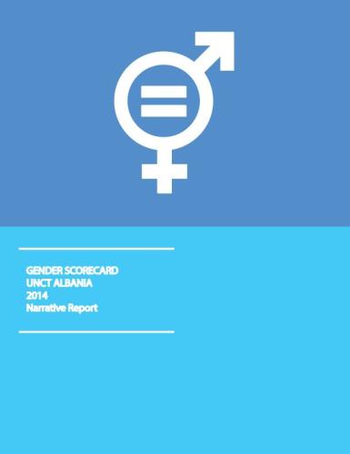 Portada del documento con un fondo en dos tonos de azul y el símbolo de igualdad de género en blanco.