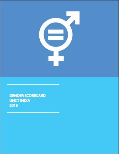 Portada del documento con dos tonos de azul y el símbolo de la igualdad de género en blanco.