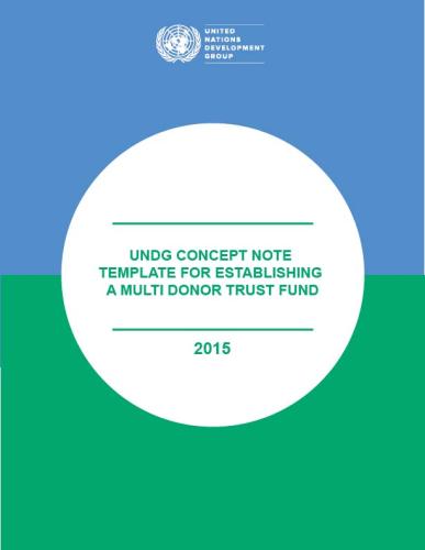 Portada del documento con un fondo azul y verde, y el título en inglés dentro de un círculo blanco.