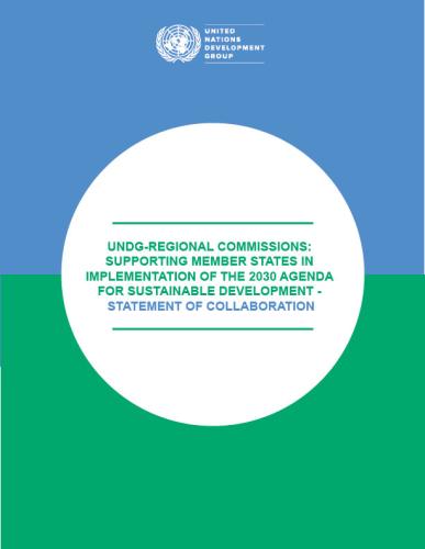 Portada del documento con un fondo azul y verde, y el título en inglés dentro de un círculo blanco.