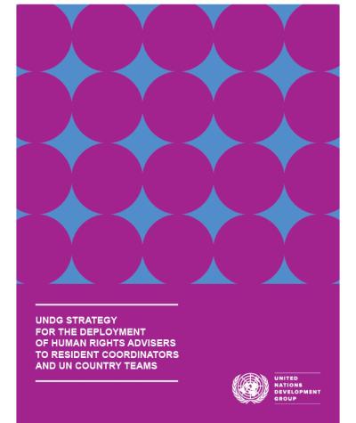 Portada del documento con fondo de círculos morados sobre un fondo azul, y el logo de la ONU en blanco.