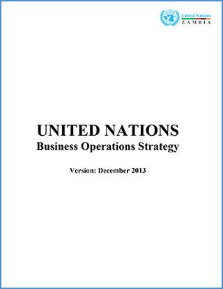 Portada del documento con fondo blanco y el logo de la ONU en Zambia.