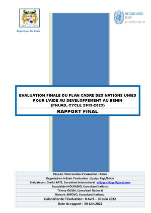 Rapport d'évaluation du PNUAD/Plan-cadre de coopération