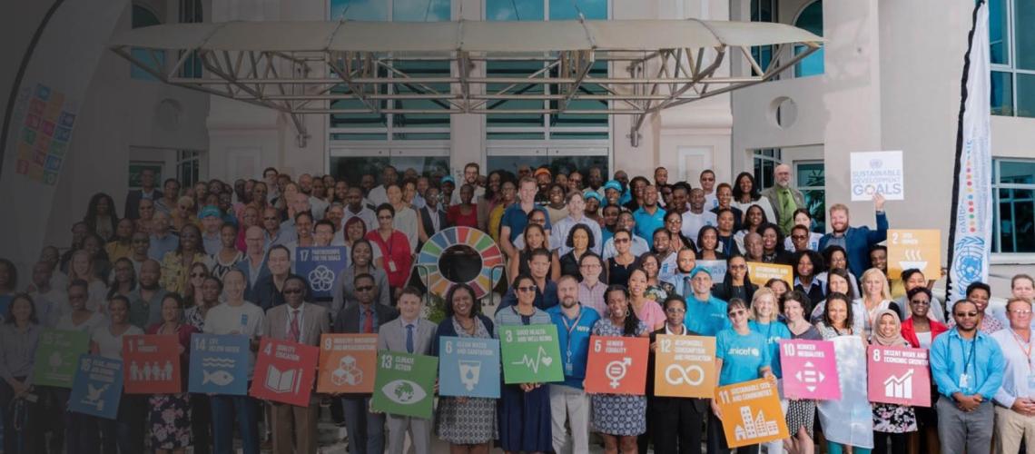 يحتفل الفريق دون الإقليمي للأمم المتحدة في باربادوس وشرق البحر الكاريبي بيوم الأمم المتحدة في عام 2019.